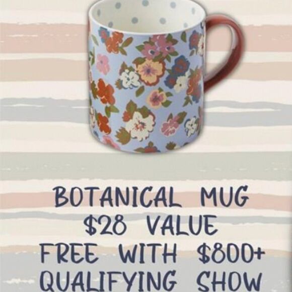 BOTANICAL‎ Blue Floral Mug - Picture 1 of 3